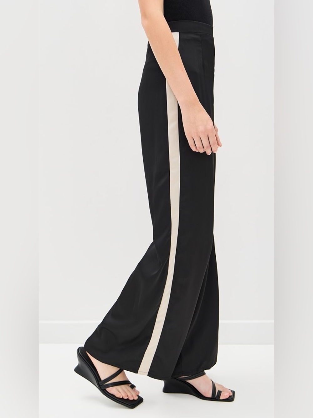 NWT Seven Wonders Wide Leg High Waist Turner Pant Black/Sand - Picture 2 of 16